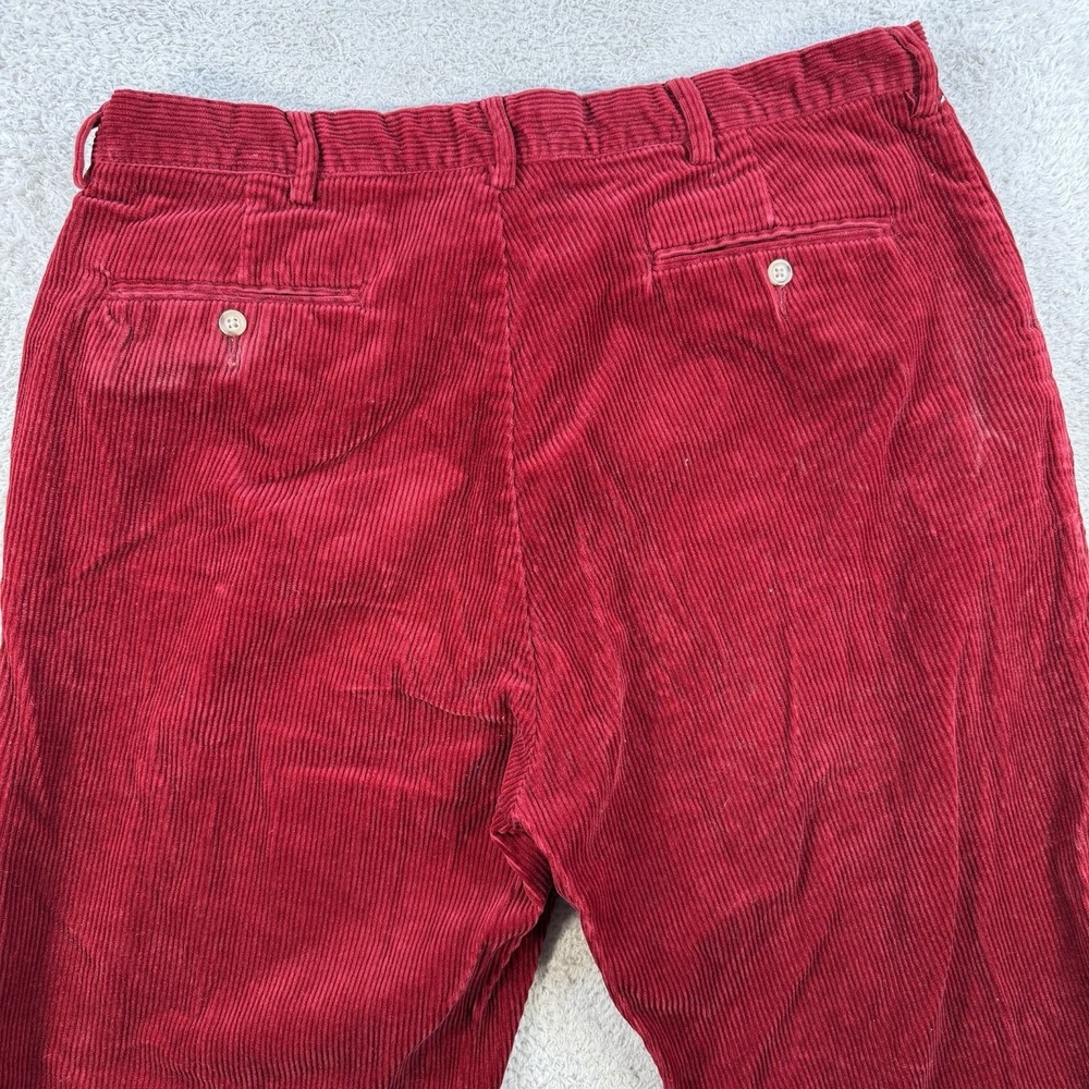 Polo Ralph Lauren Pants Mens 38x32 (Fit 34x32) Red Corduroy Straight Flat Front